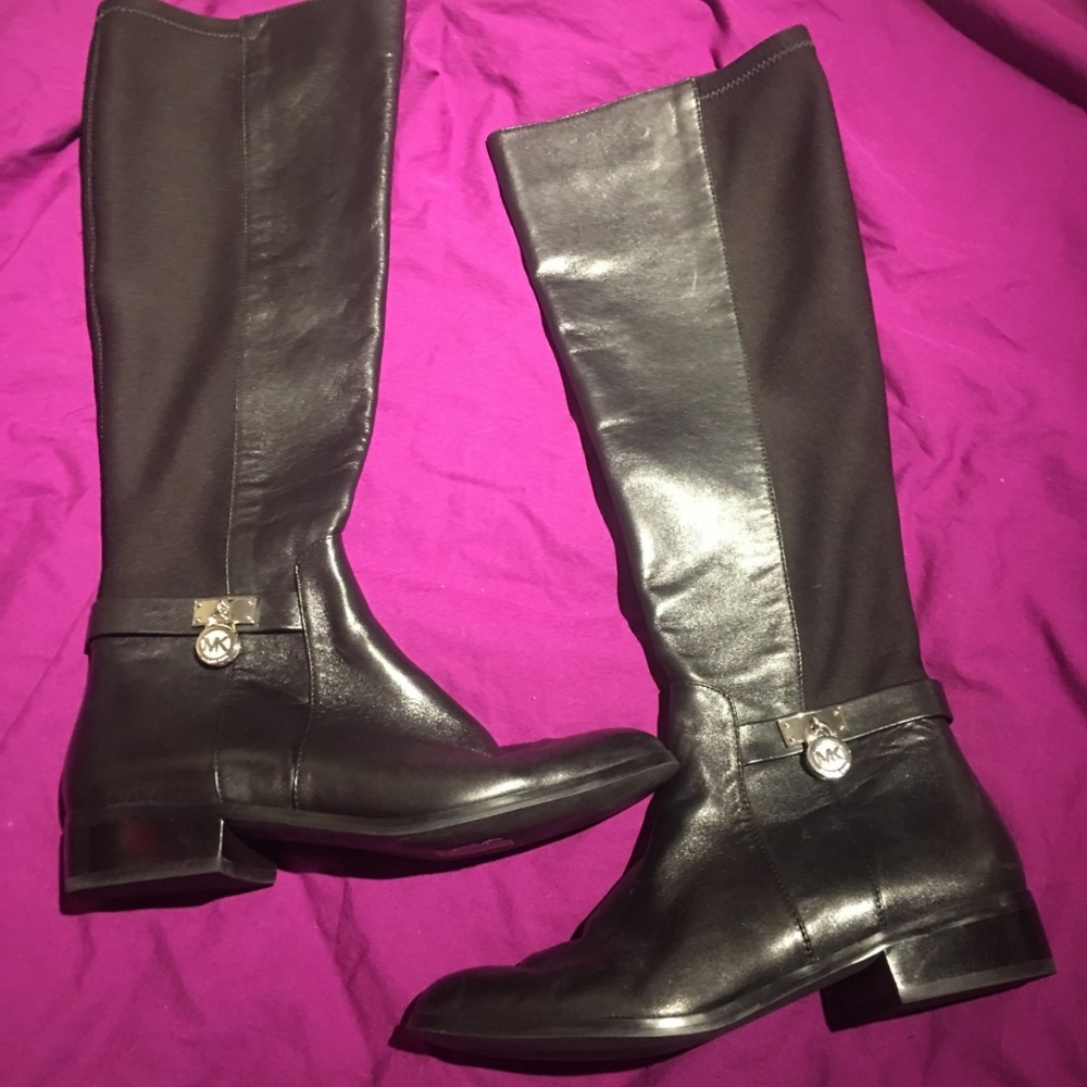 Black Michael Kors Riding Boots - Picture 2 of 2